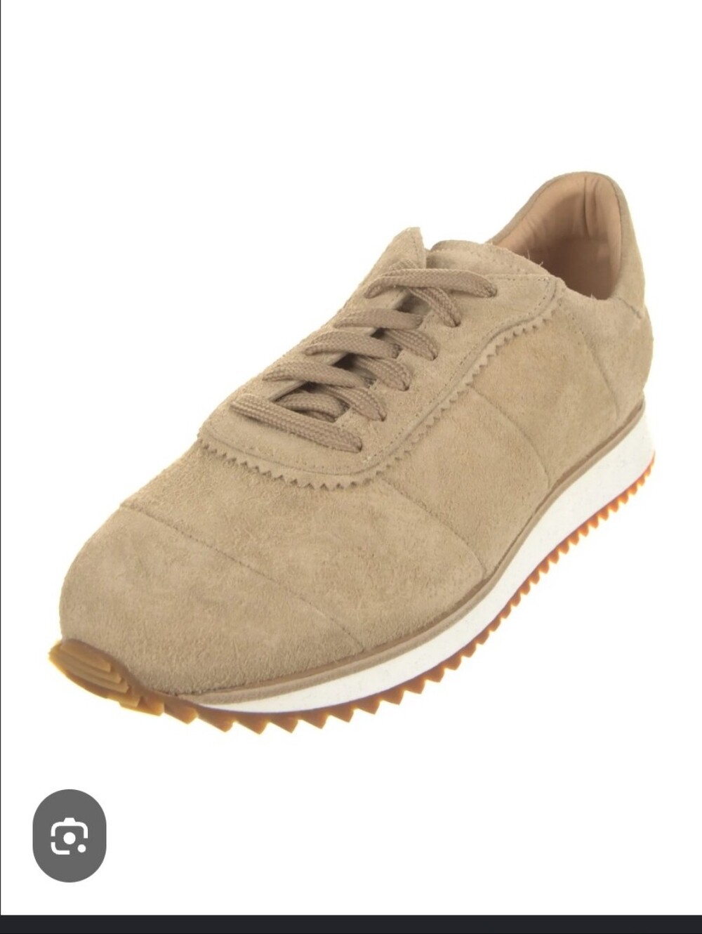 Women's The Office Of Angela Scott Suede Lace-Up Sneaker in Beige